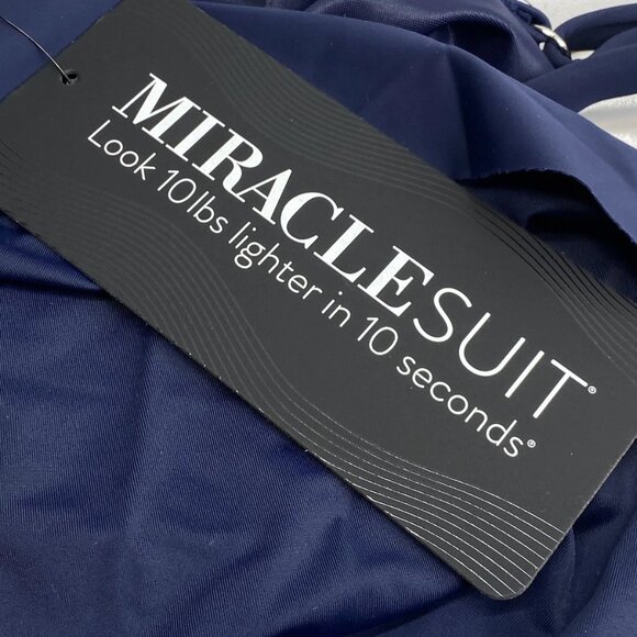 Miraclesuit Women’s Tankini Surplice Underwire Top “Midnight Blue” Size 38DD - Picture 2 of 10